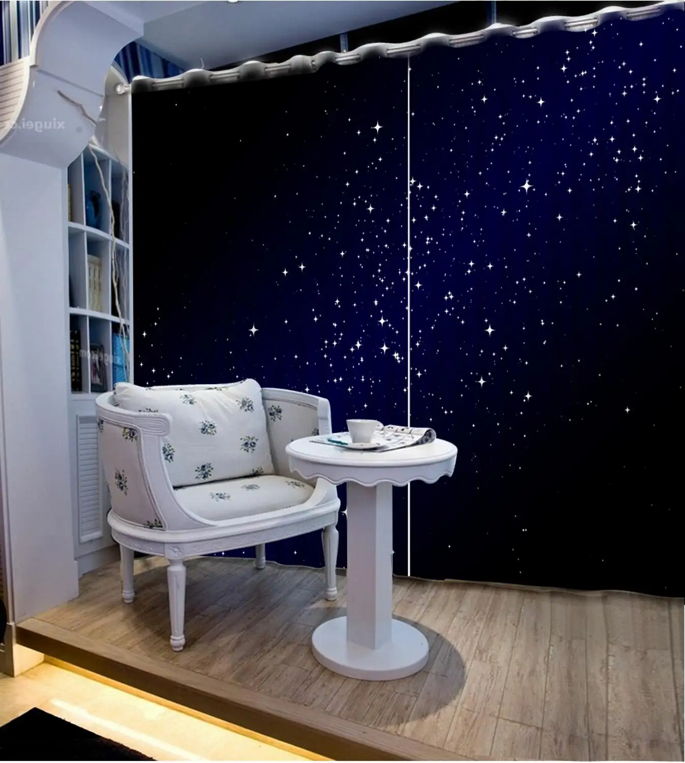 customize modern curtains for living room Dark night sky For living room bedrooms blackout curtains