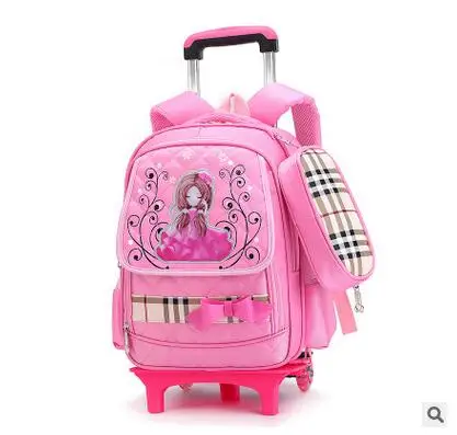 wheeled backpack for girls Trolley School backpacks kid's School Rolling backpack Children luggage bag  School Bags On wheels