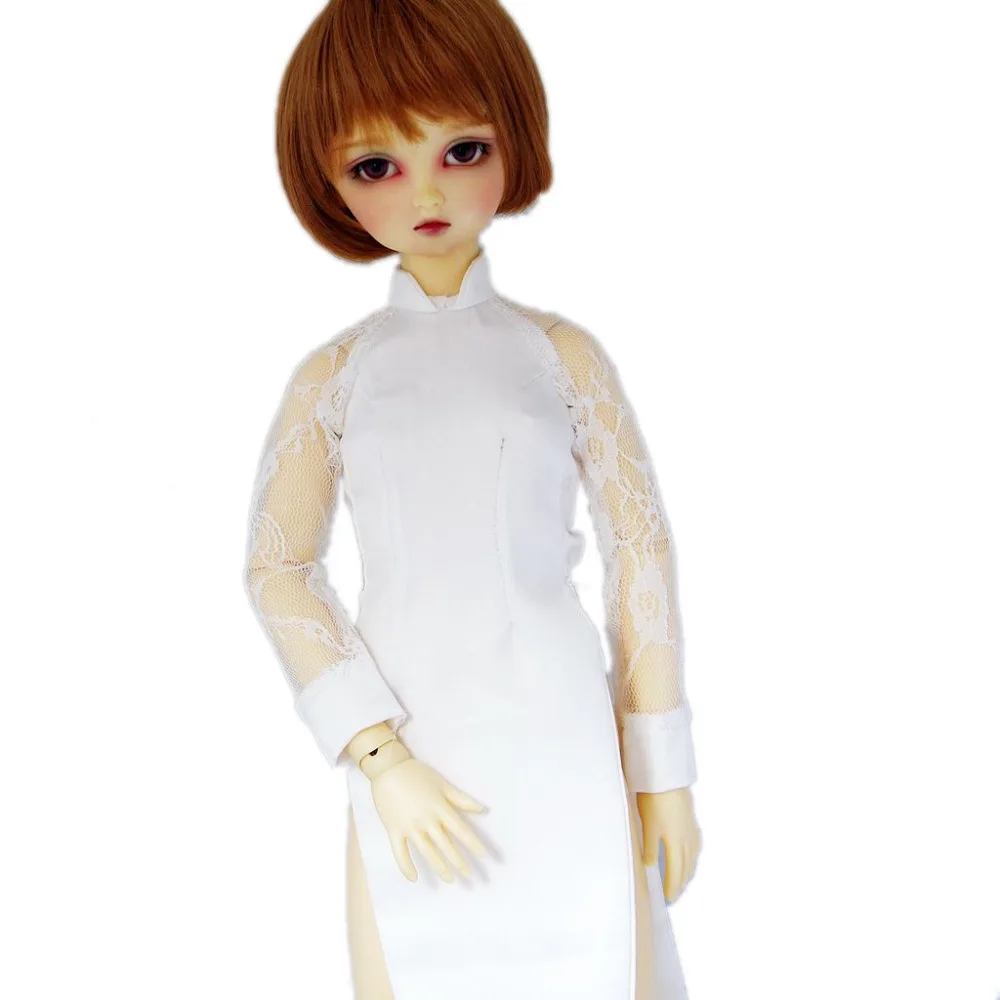 [wamami] White Long Sleeve Lace Dress Cheongsam 1/4 Msd Dz AOD BJD Dollfie