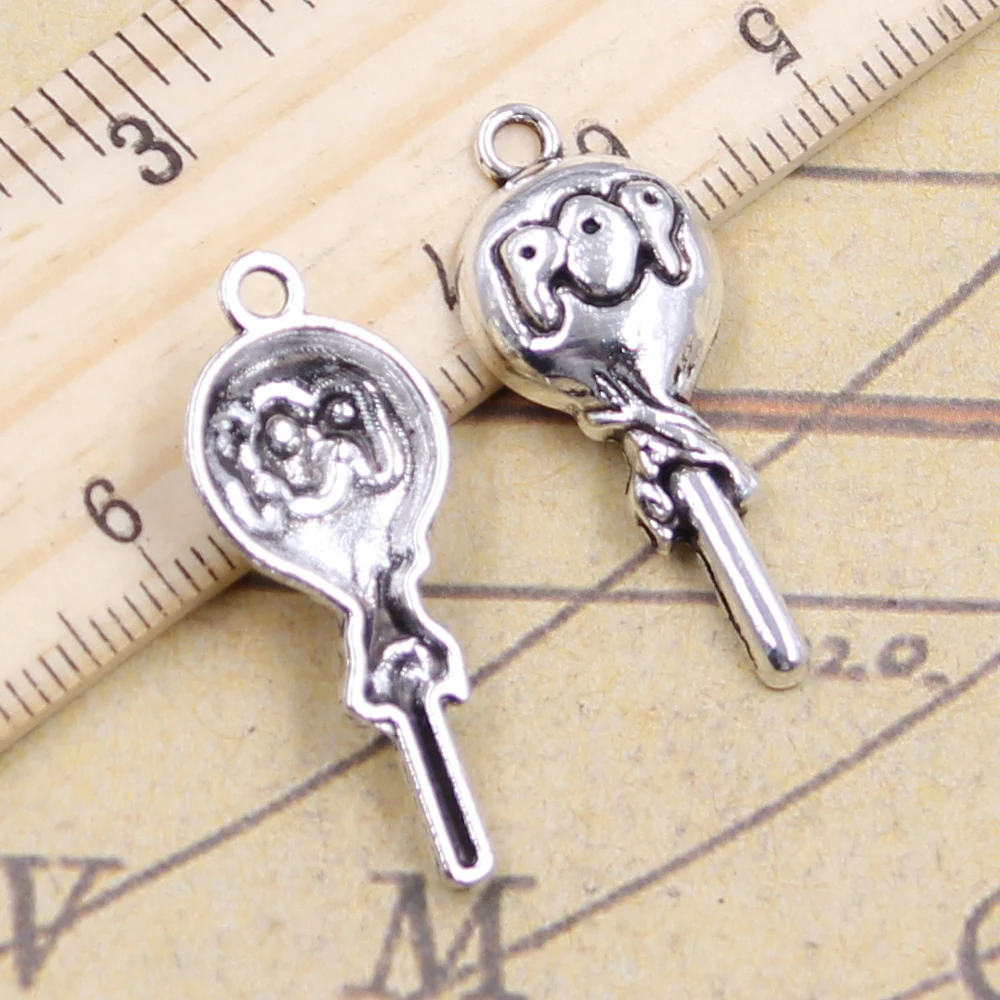 10pcs Charms Pop Lollipop Sweet 31x13mm Antique Silver Color Pendants Making DIY Handmade Jewelry Factory Wholesale