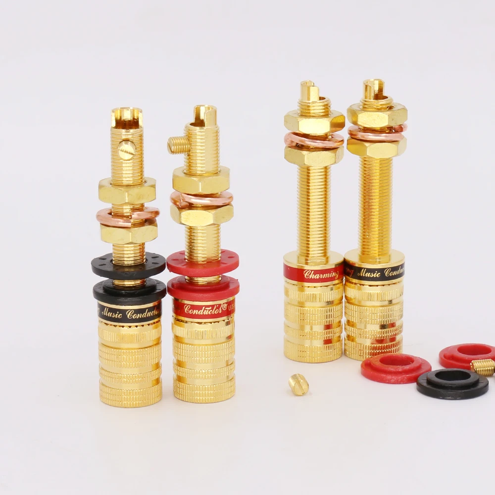 

8pcs CMC-838-L-GU High End Performance Gold Plated long Binding posts speaker terminal