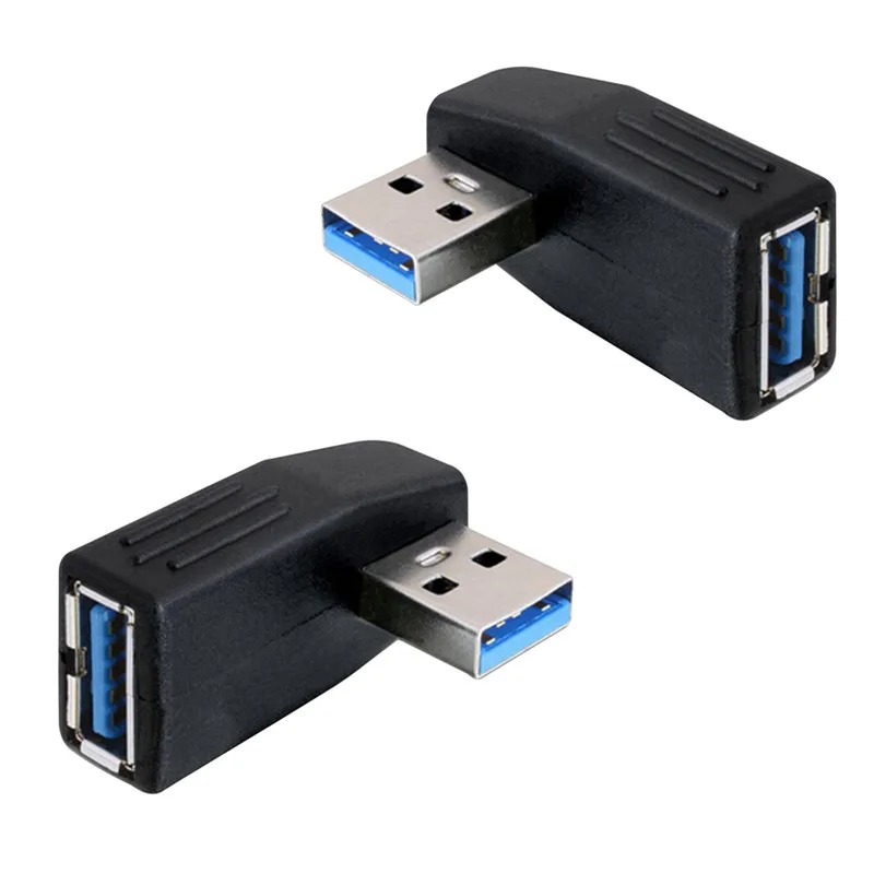 محول موصل USB 3.0 بزاوية 90 درجة ، ذكر إلى أنثى ، M/F