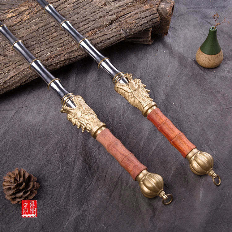 Solid Stainless Steel Bamboo Joint Double Whips Collection, High-grade Standard, Martial Arts Practice