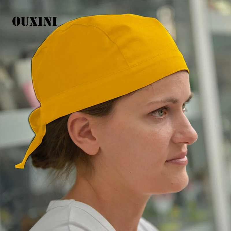 Chef Hat hotel kitchen restaurant cap high quality waiters Ribbon Hats for man and woman adjust funky chief hat