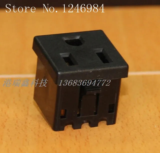 [SA]WINFOONG American standard AC outlet AC square base with three holes sealed enclosure card connector socket RF-6001--50pcs/