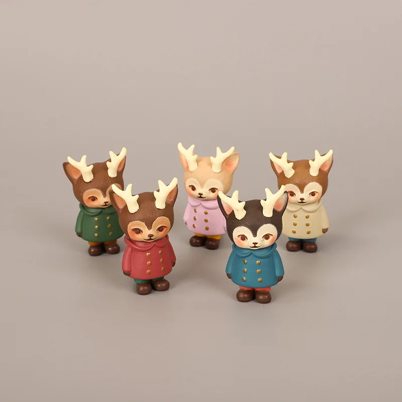 1pc Cute Deer Animal Figurine Model Home Decor Miniature Craft Ornament Garden Fairy Decoration Glass DIY Accessories