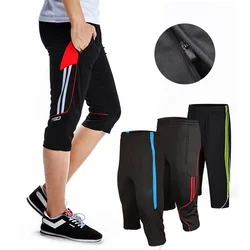 New designs size L-4XL men's soccer training pants jogging running 3/4 trousers with zipper pocket