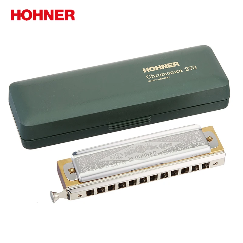 Hohner 270 Chromatic Harmonica Super Chromonica 12 Holes Harp Mouth Organ Key of C Musical Instruments Pearwood Comb Brass Reeds