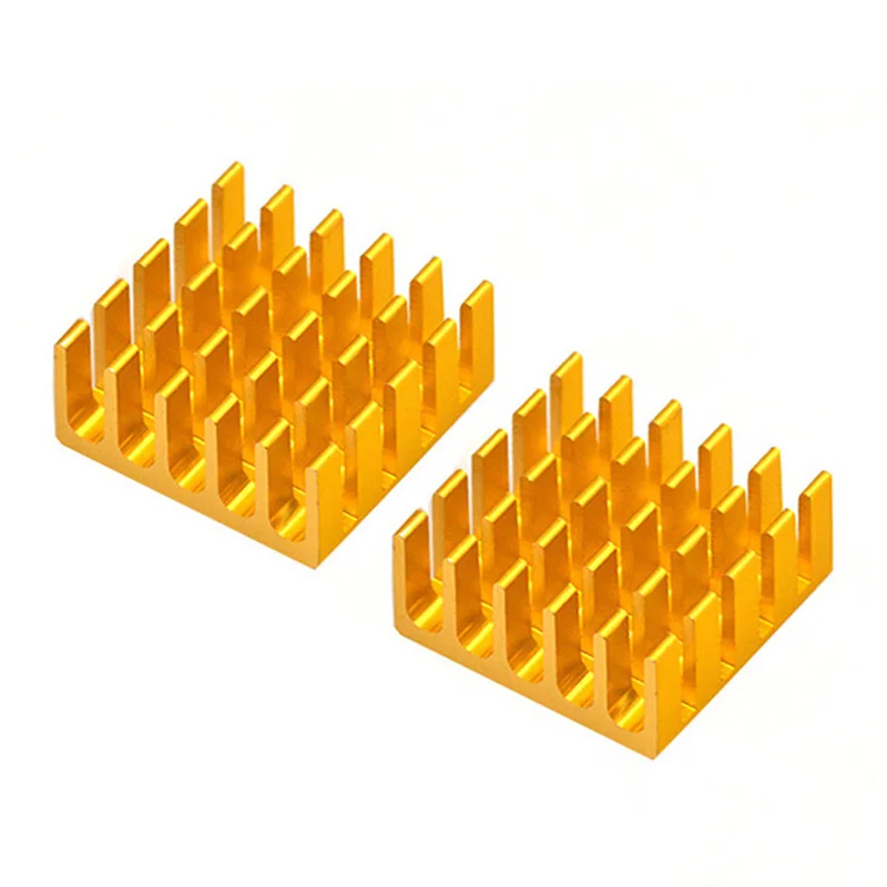 50Pcs YOUNUON Golden 22x22x10mm Aluminum Heatsink Cooler Circuit Board Cooling Fin for Raspberry Pi VGA RAM IC Chips Mosfet SCR