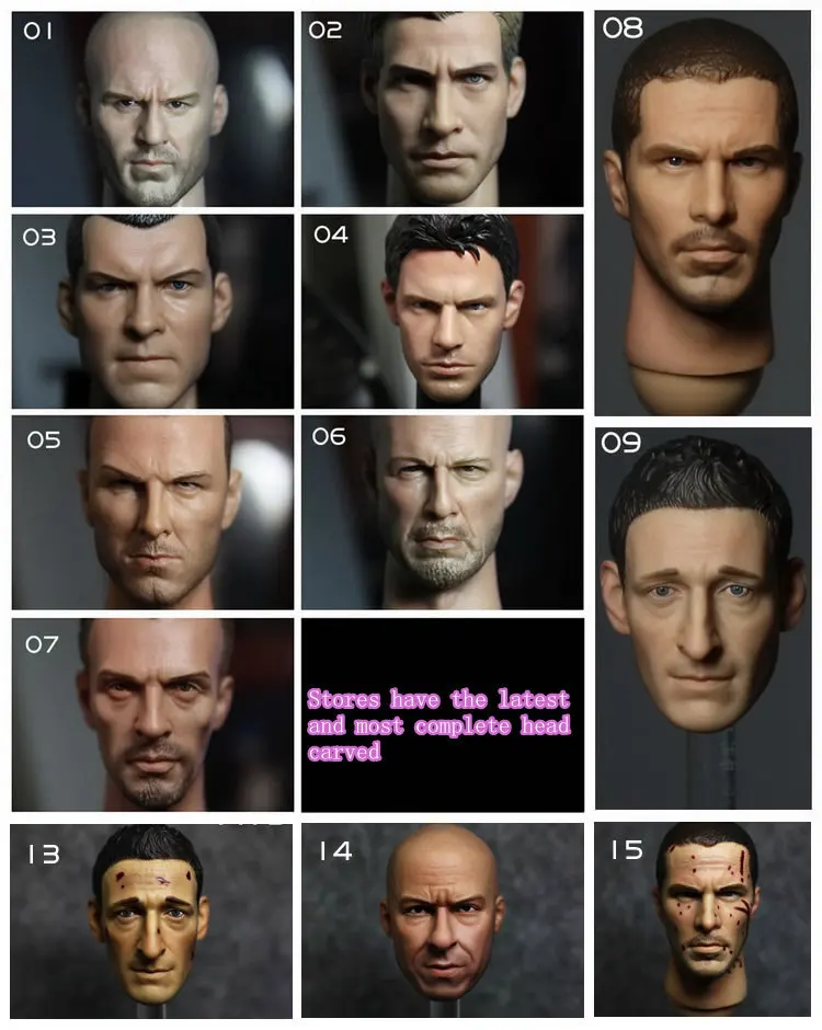

1/6 scale figure doll head shape for 12" action figure doll accessories male doll Head carved not include body,clothes