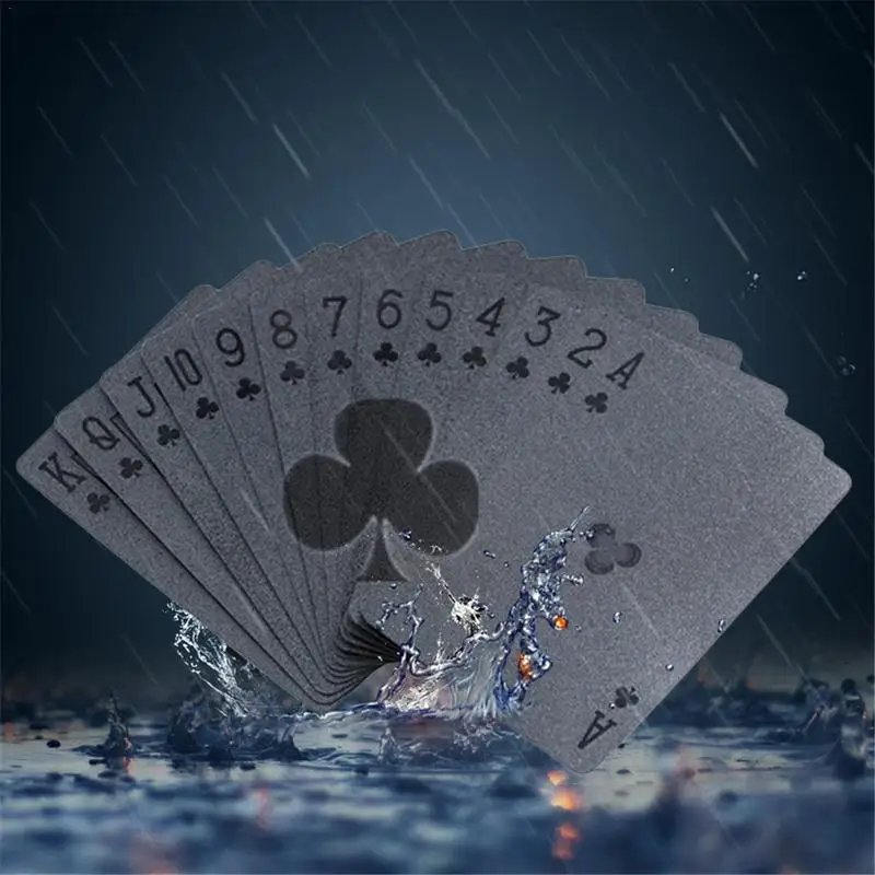 2019 Hot Durable Black Matte Plastic Poker Cards PET Waterproof Swimming Raining Black Gray Playing Cards For Table Games