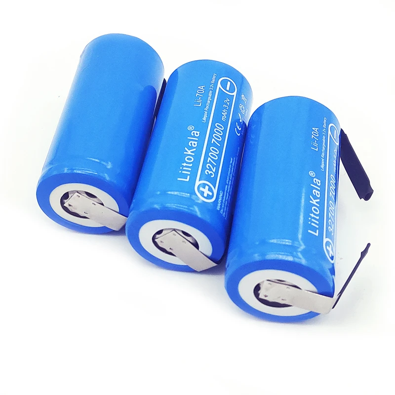 Gorący LiitoKala 3.2V 32700 7000mAh 6500mAh LiFePO4 bateria 35A ciągłe rozładowanie maksymalnie 55A wysoka moc + arkusze niklu