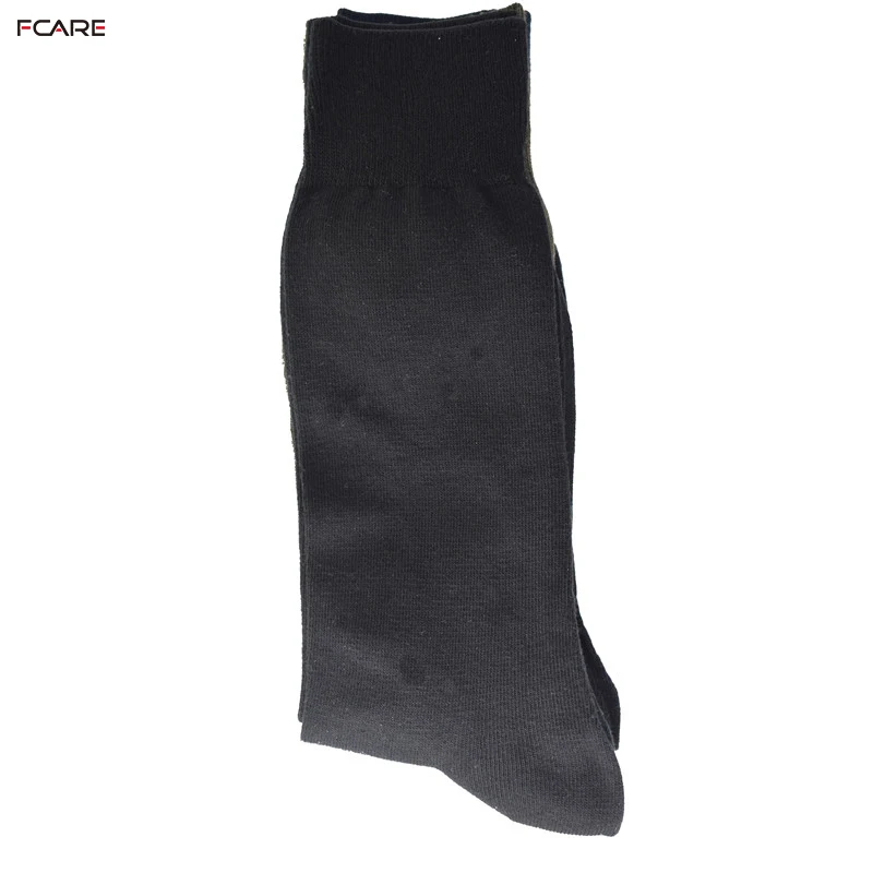 Fcare 10PCS=5 pairs long leg business 44-47 crew men dress cotton black, blue, brown and army green plus big size socks
