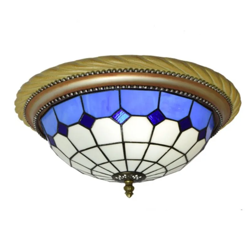 South Asia Stained Glass Ceiling Lights Meditarranean porch aisle balcony lamp European bedroom ceiling lamp