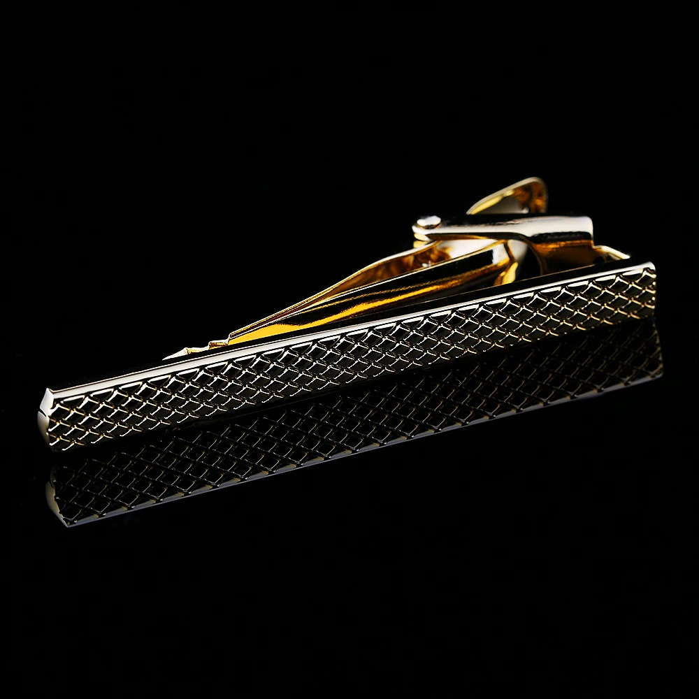 KFLK quality cufflinks stickpin gift tie pin men golden Crimped wire tie clip cufflinks stickpin 2018new products guests