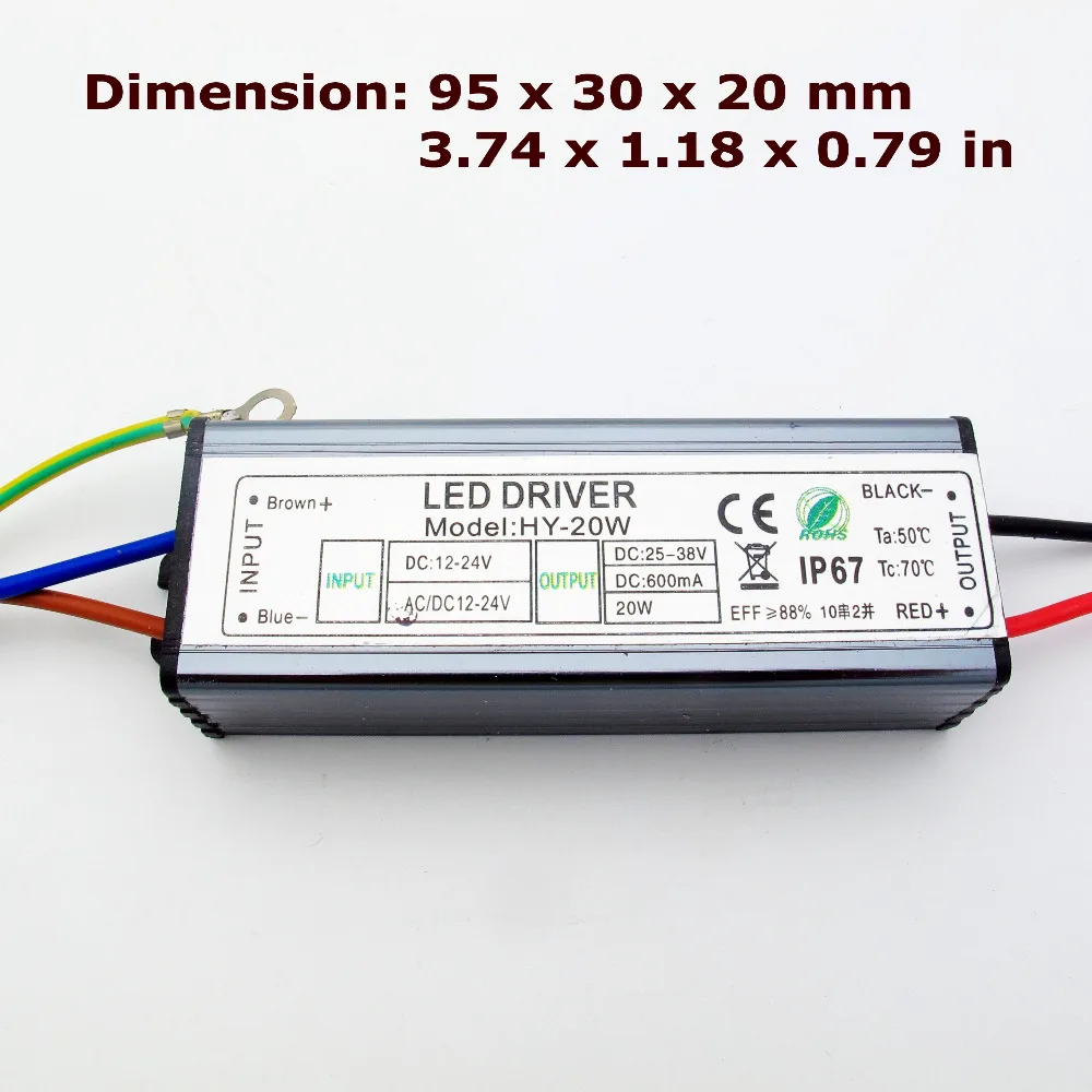 Jiaderui Waterproof AC/DC 12V - 24V to DC Constant Current LED Driver 10W 12W 15W 18W 20W 24W 30W 50W Low Voltage Power Adapter