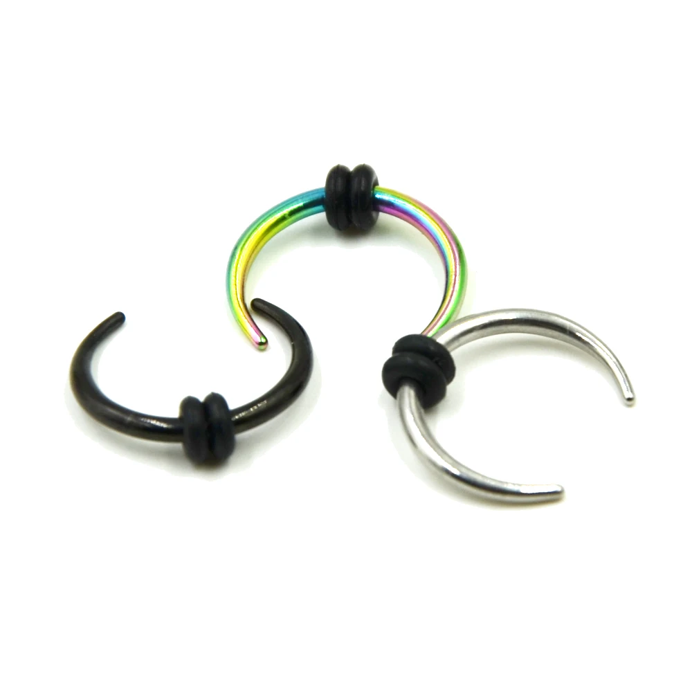 1Pc Surgical steel Septum Clicker Septum Retainers U Shaped Curved Nose Pinchers Nose Hoop Ring Bone Piercing Body Jewelry