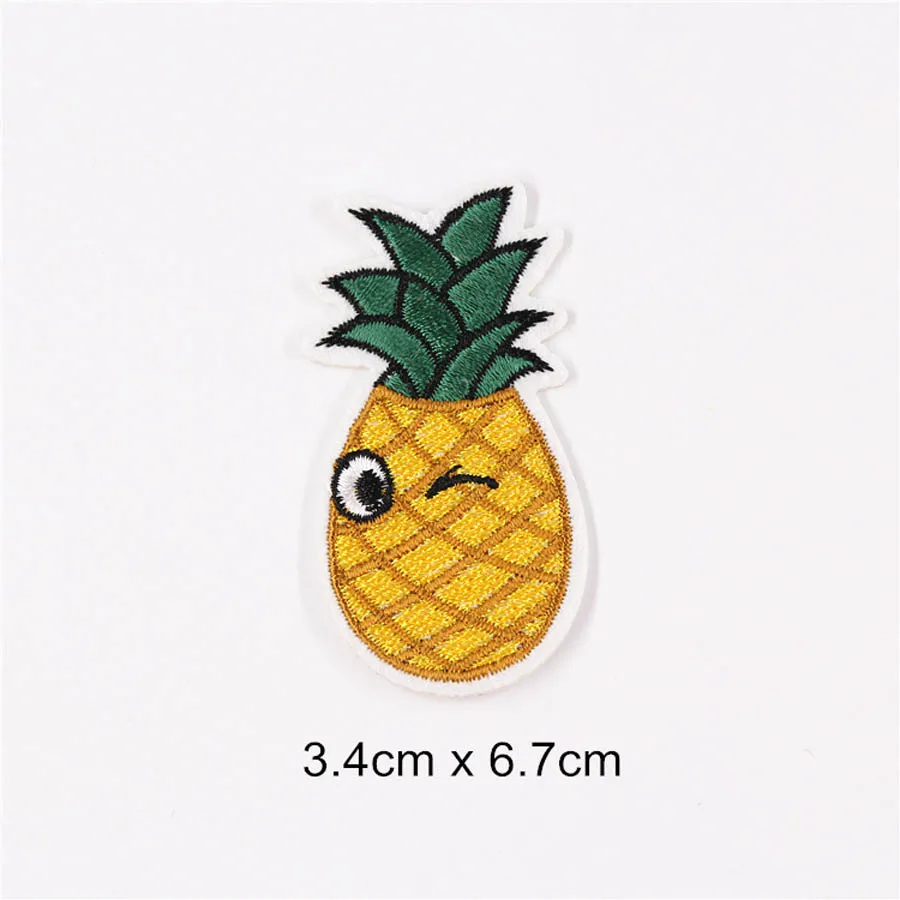 Pineapple Fabric Embroidered Patch Cap Clothes Stickers Bag Sew Iron On Applique DIY Apparel Sewing Clothing Accessories BU166