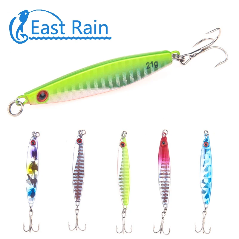 

East Rain 2.56in 2pcs Spinner Spoon Sequin Fishing Lure 3D Eyes Minnow Wobblers Artificial Metal Hard Bait Free Shipping