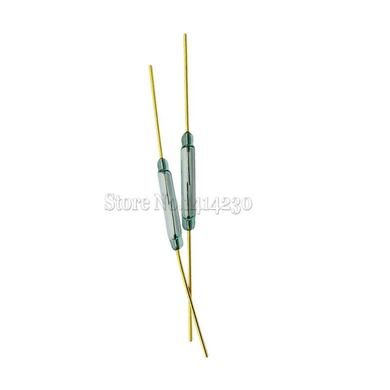 20 pces mka10110 reed switch 1.8*10mm interruptor de controle magnético vidro verde reed switches contato normalmente aberto para sensores