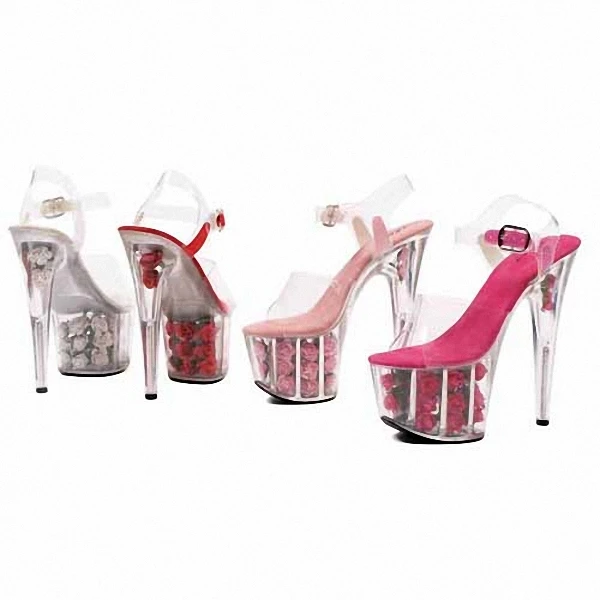 Summer rose waterproof platform 20 cm high with nightclub stage women sexy performance sandals