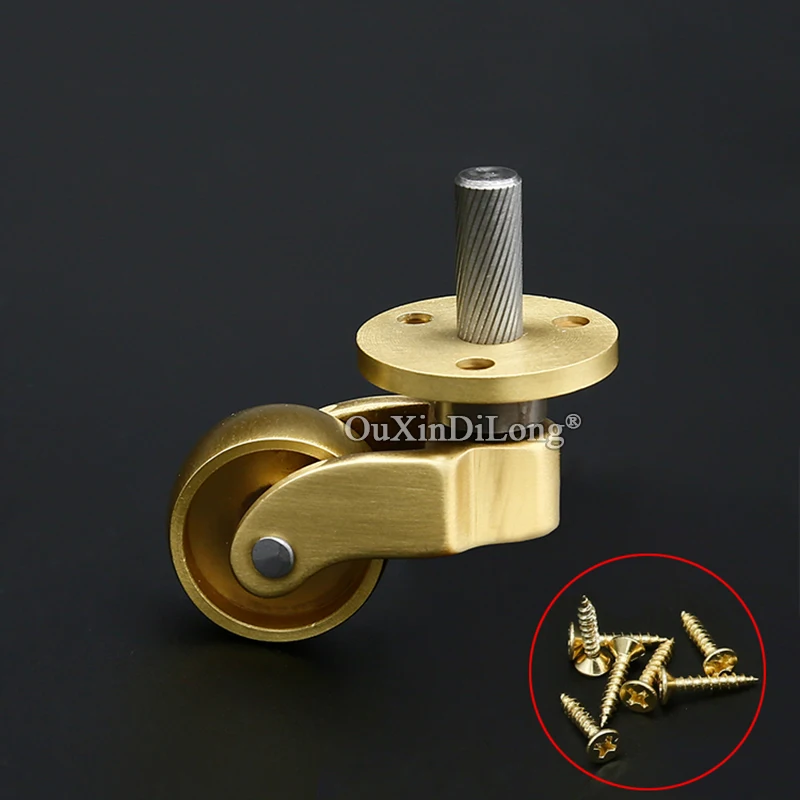 Brand New 4PCS Solid Brass Universal Furniture Casters Table Chair Sofa Cabinet Feet Wheels Smoothly Moving Furniture Rollers