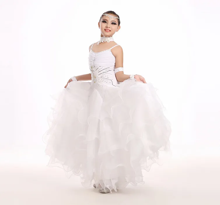 2017 New Girls Ballroom Dance Dress Standard Ballroom Dance Skirts ladin Dresses Vestido De Formatura Waltz Dance Dress