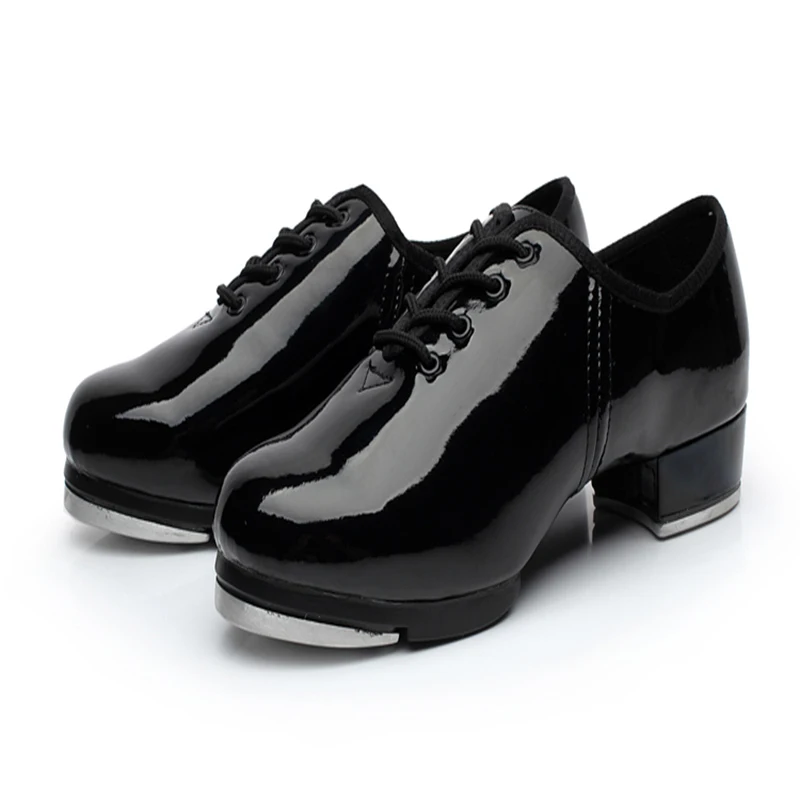 Sapatos de dança quadrados para homens e mulheres, Tap Shoes, liga de alumínio, leve, estilo quente, sapato dançante, alta qualidade, PU