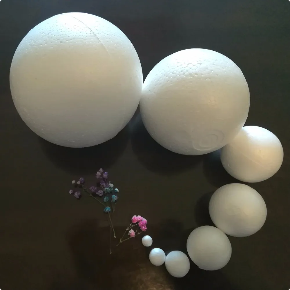 1.5cm 2/3/4/5/7/8/9/1012/15/18/20/30cm white foam balls Polystyrene Styrofoam balls craft Decoration Christmas balls