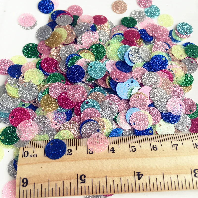 ISequins 200 Pcs 10mm Glitter Pailletten Flache Runde PVC Pailletten mit Flash Pulver pailletten Für Handwerk lentejuelas para manualidades