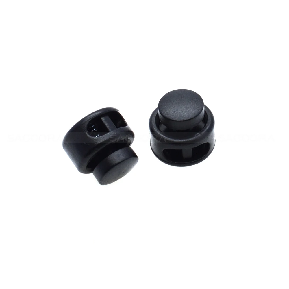 Cord Lock Round Ball Toggle Stopper Cord Clip Cord Buckle Plastic Size:13mm*11mm Toggle Clip Black