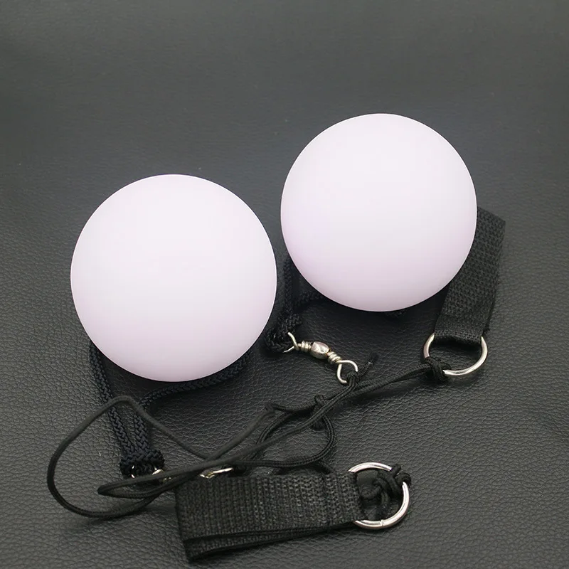 Ruoru 2 ชิ้น = 1 คู่เต้นรำลูกRGB GLOW LED POI thrown ballsสำหรับBelly Dance propsมือSTAGEอุปกรณ์เสริม