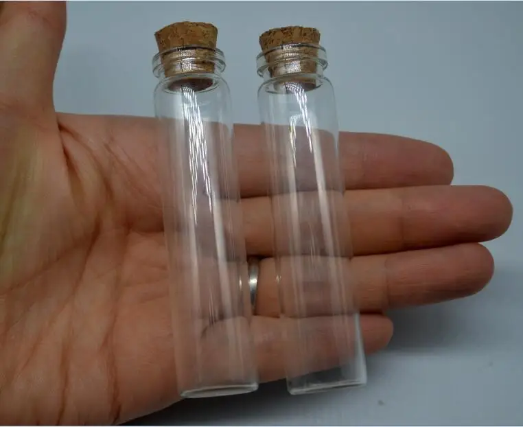 100pcs/lot 18x80mm transparent wishing glass bottle jars with wooden cork 80ml vial pendants glass globes diy finding