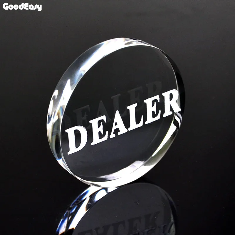 HOT SALE 1PCS Acrylic Poker Dealer Button Texas Hold'em Pressing Poker Cards Guard poker Dealer Button-Transparent Dealer