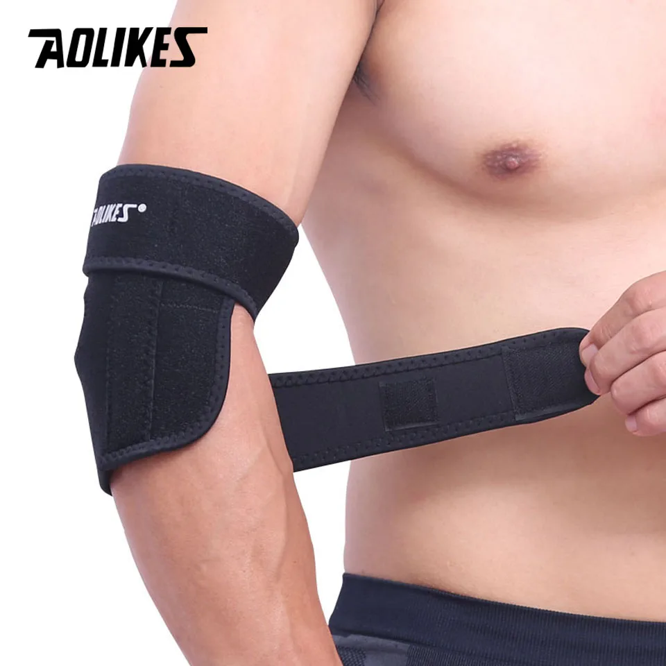 AOLIKES 1PCS Elbow Brace, Adjustable Tennis Elbow Support Brace, Great For Sprained Elbows, Tendonitis, Arthritis, basketball