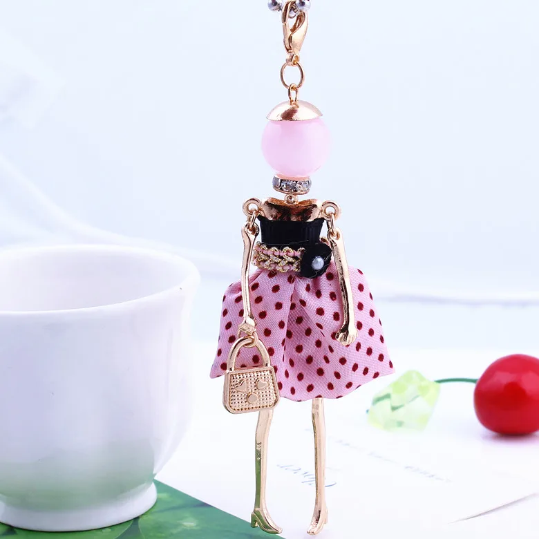 Fashion Doll Pendant Necklace Lovely Dress Doll Necklaces & Pendants Maxi Collares Women Collier Long Necklace Colar Dropship