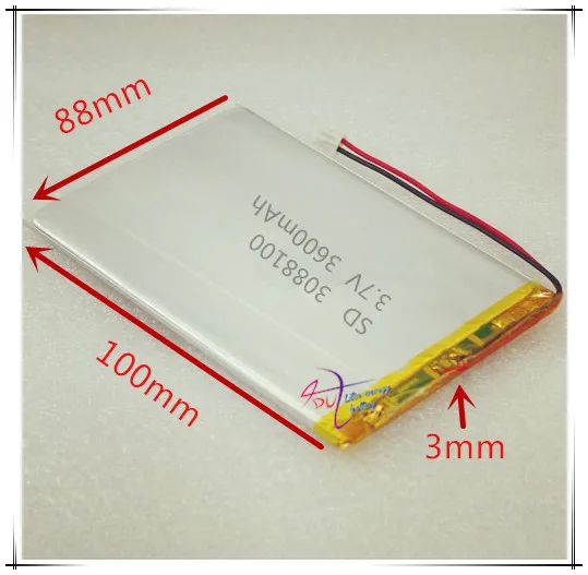 XHR-2P 2.54 3.7V 3600mAh lithium polymer battery 3088100 Rechargeable batteries