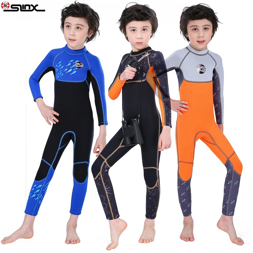 

SLINX Children's Swimwear Long Sleeve High Elastic Diving Suits Kids Neoprene Swimsuit Wetsuits Snorkeling Surfing Rash Guards