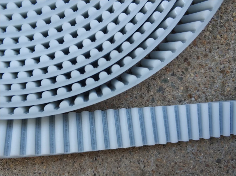 10 meters HTD5M timing belt  Width 8 15 20 30mm Color White PU Polyurethane with steel core HTD 5M open ended Pitch 5mm Pulley