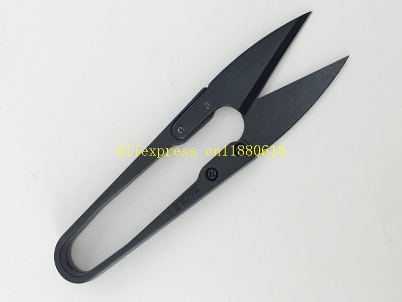 100pcs/lot Fast shipping High quality carbon steel yarn black handle thread cross stitch U scissors Tailor Sewing Cutter