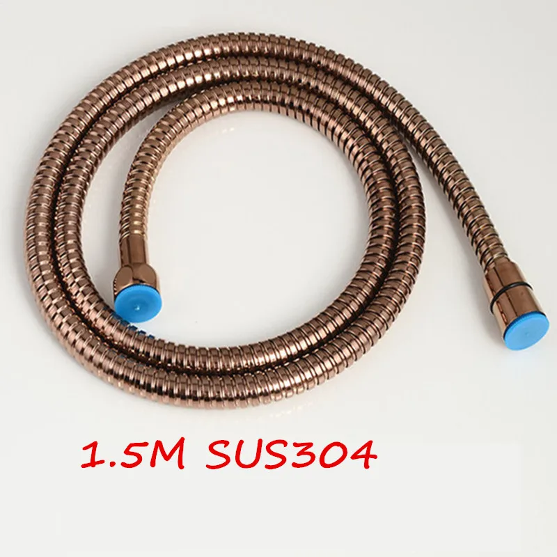 Bagnolux Wholesale SUS304 Stainless Steel 1.5m Shower Hose Flexible Bathroom Water Rose Gold Finish Plumbing Pipe