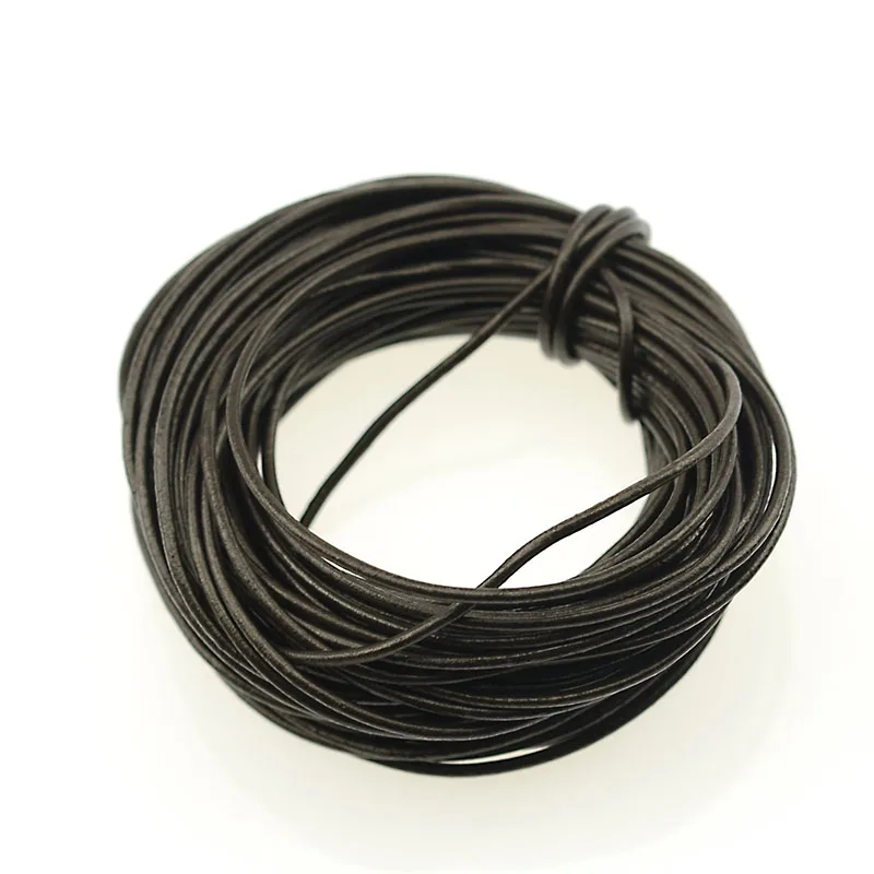 1mm 10M Genuine Leather Cords Round Rope String Cord For Jewelry Making Bracelet Necklace Craft Jewelry Accessories DIY