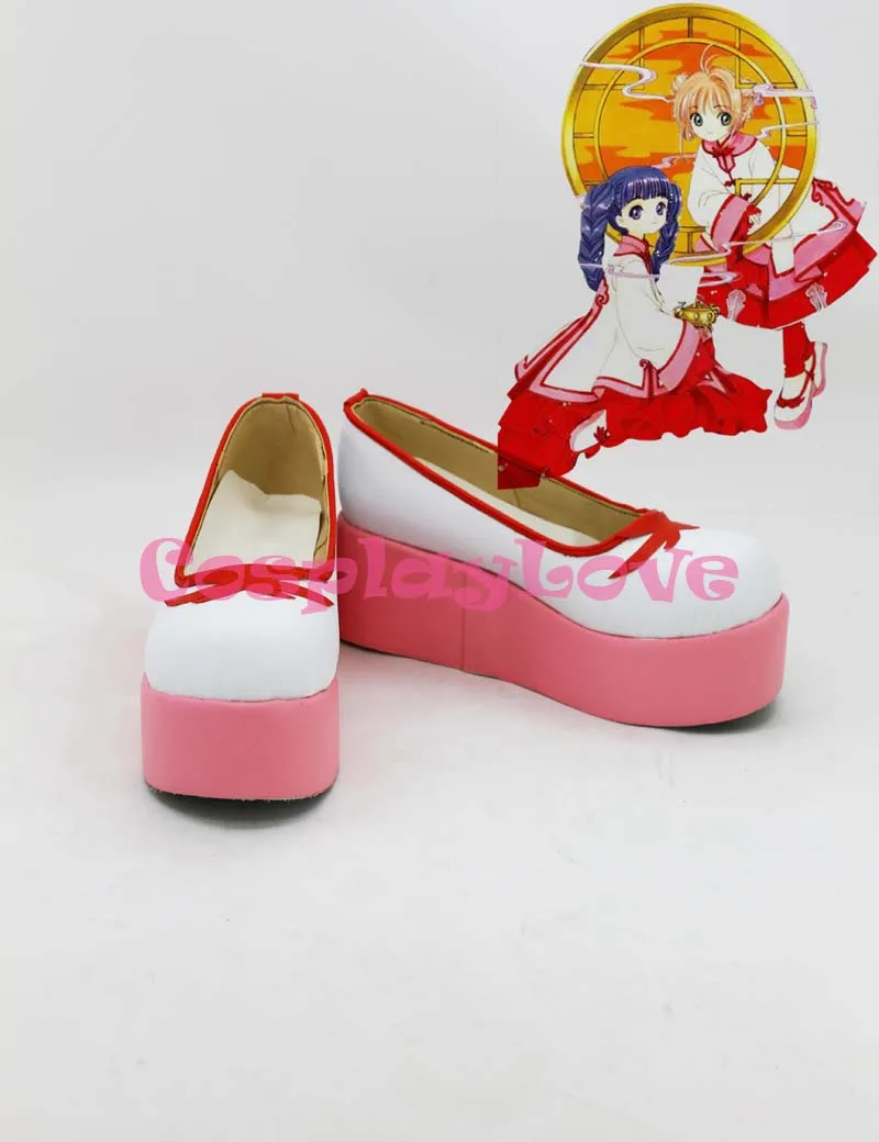 

Cardcaptor Sakura Kinomoto Sakura White Pink Cosplay Shoes Boots Hand Made For Halloween Christmas Festival CosplayLove