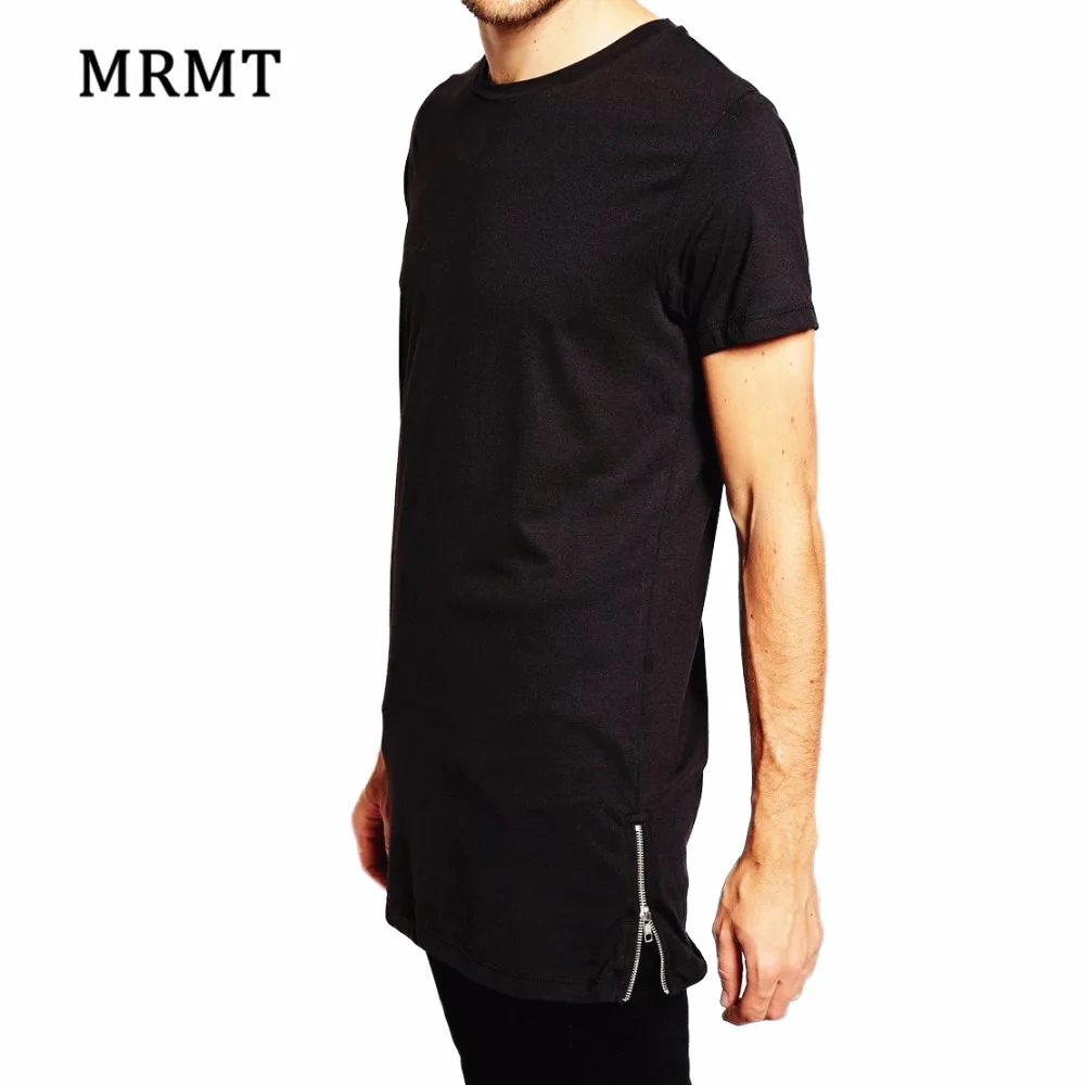 2024 MRMT Brand New Clothing Mens Long T Shirt Hip Hop Extra Longline T-Shirt For Male Tshirt Zipper Man Leisure T Shirts