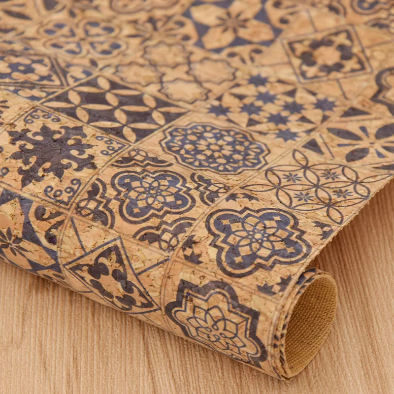 Retro Patchwork A4 Printed Soft Cork Fabric For DIY Garment Bag Needlework Handmade Craft DIY Supplies