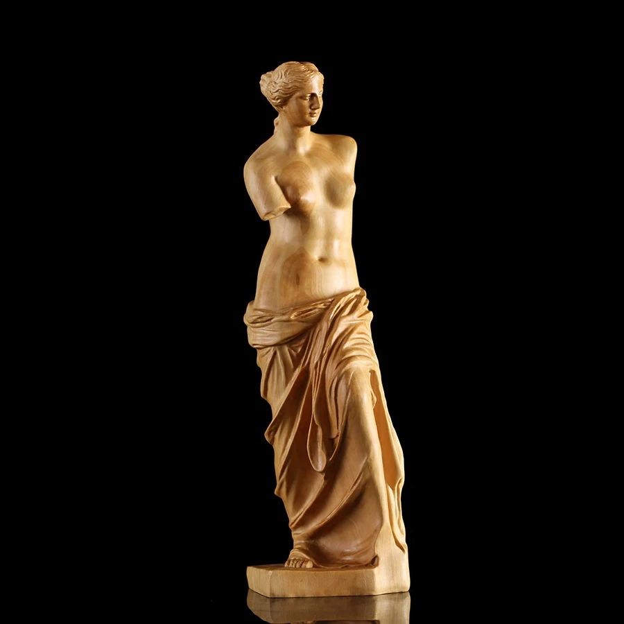 Wooden Carving Sculpture for Home Decor, Blonde Venus God, Elegant Sculpture