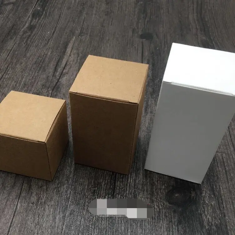 Cube Blank White Packaging Gift Small Cardboard Boxes,Square Kraft Paper Cardboard Packaging Paper Box image 2