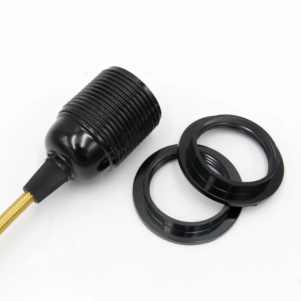 220V AC EU Plug Lamp Cord with Switch E27 Threaded Lamp Holder Lampshade Rings For Indoor Decor Hanging Light