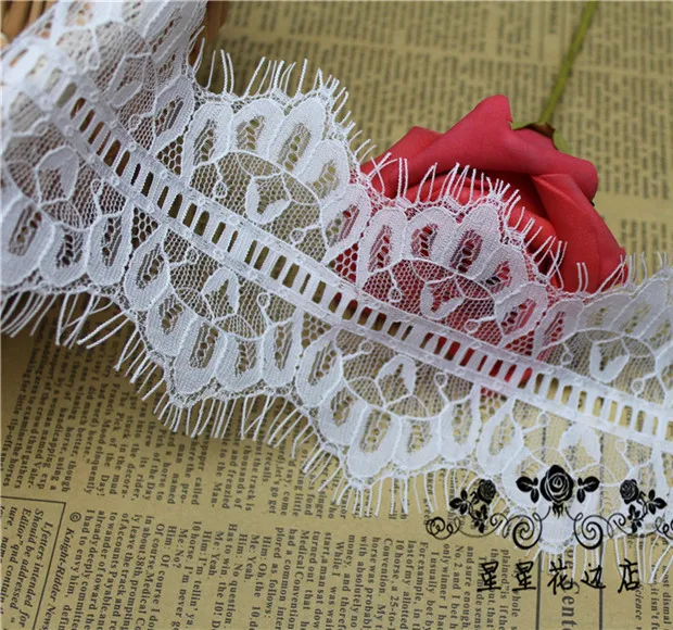 High Quality Wide 9CM Exquisite High-grade Clothing Fabric DIY Wedding Dress Stitching Eyelash Lace Accessories