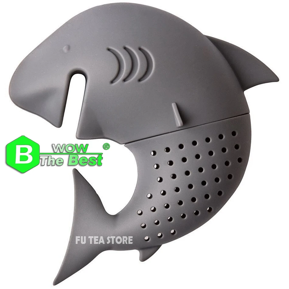 Cute Silicone Shark tea infuser Leaf Strainer Herbal Spice Filter Diffuser Filter Teapot Teabags for Tea & Coffee Drinkware